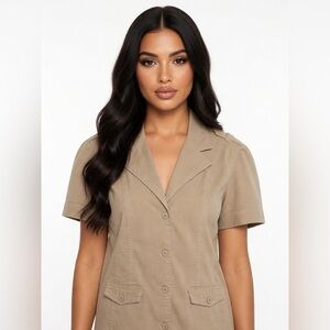 Bandolino Blu Tan Tailored Blazer L Preppy Golfcore Office Chic